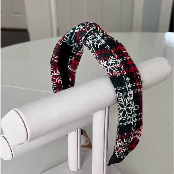 | Winter HEADBAND | NEW! | Snowflakes on Tweed - Picture 6 of 9